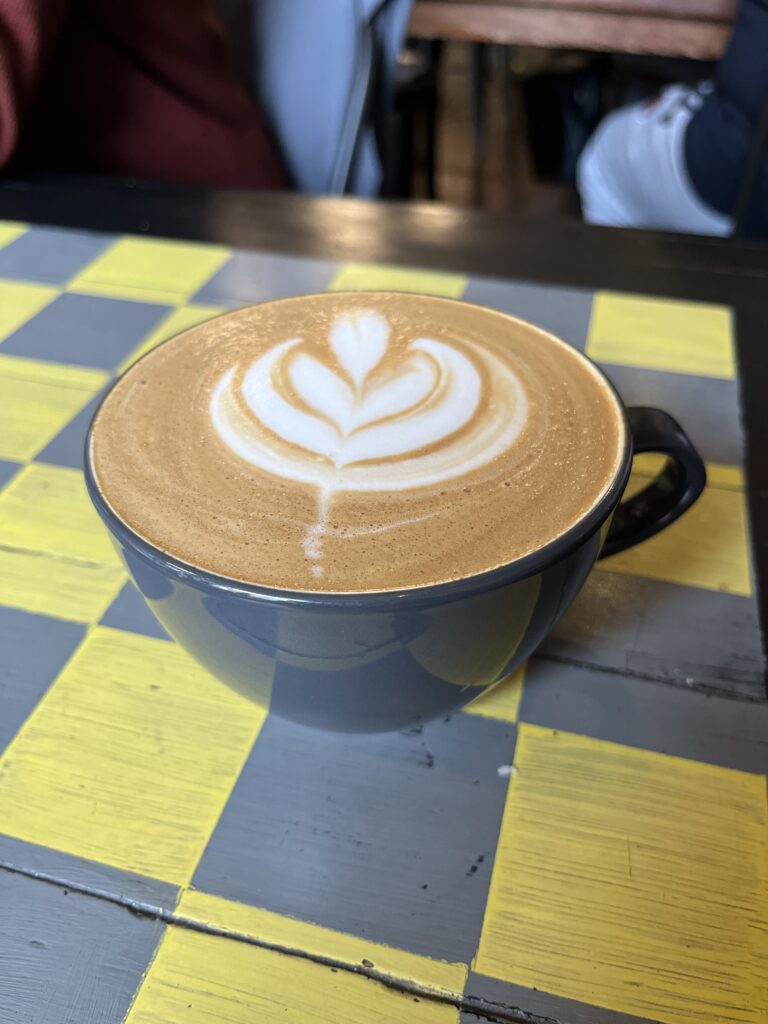 Latte on a table